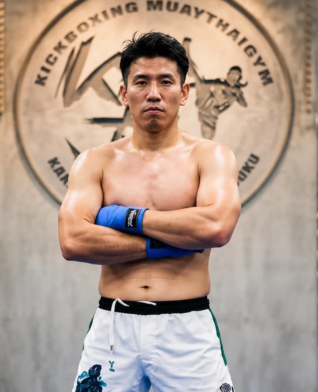 腕を組んで立つ岩﨑 琢也